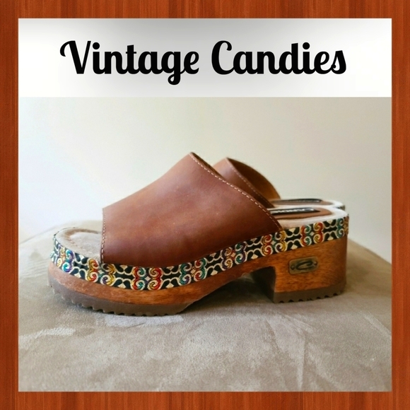 Candie's Shoes - Candie's Vintage Boho Leather Clogs Mules